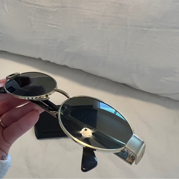 Celine triomphe oval sunglasses gold - Picture 3 of 6